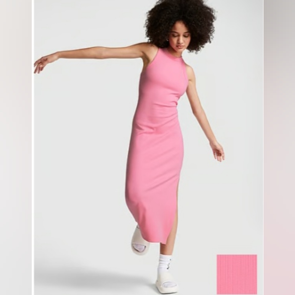 Pink Rib midi Dress